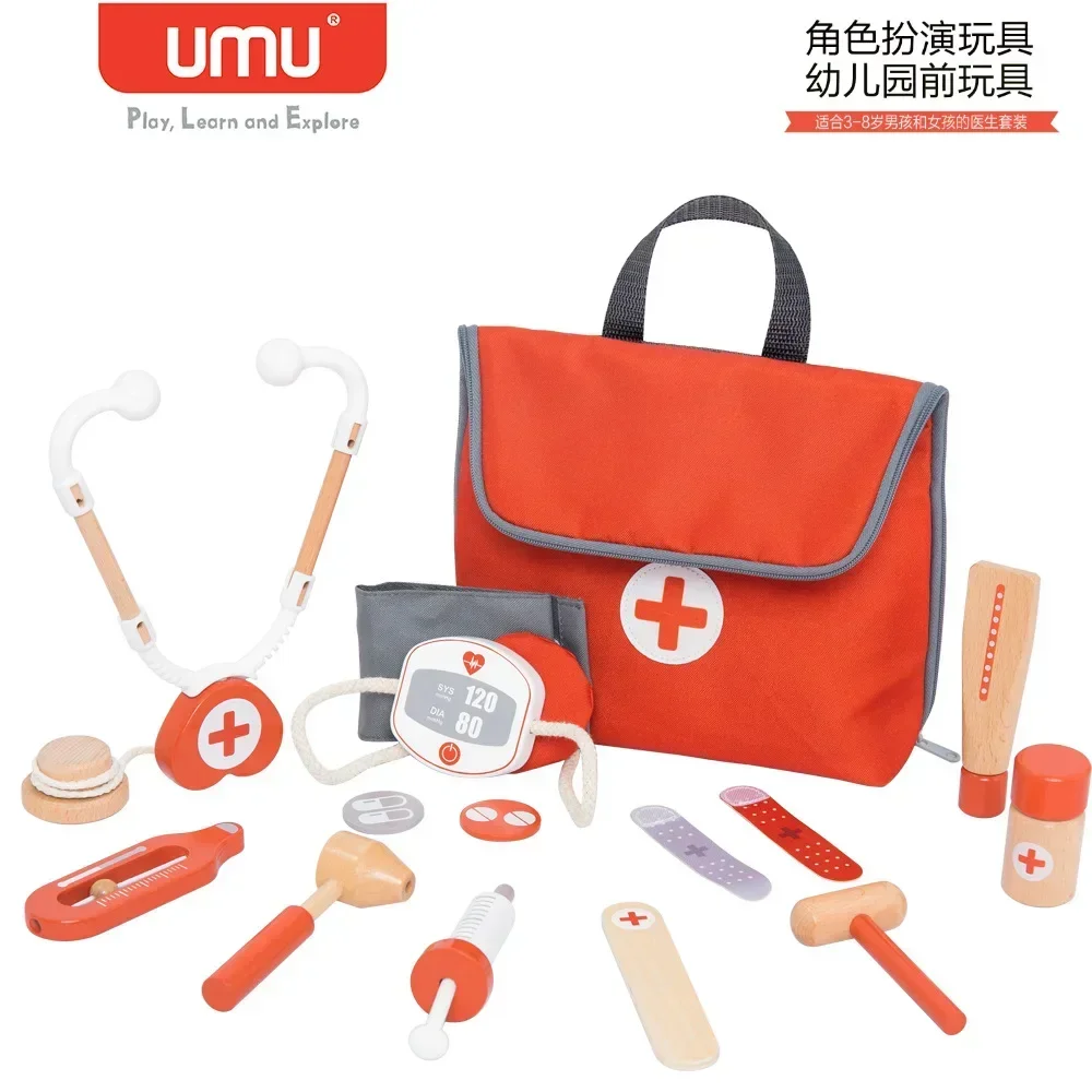Kids Wooden Pretend Play Kit G - đánh giá và giá Kids Toys Doctor Set