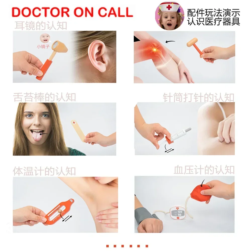Kids Wooden Pretend Play Kit G - đánh giá và giá Kids Toys Doctor Set