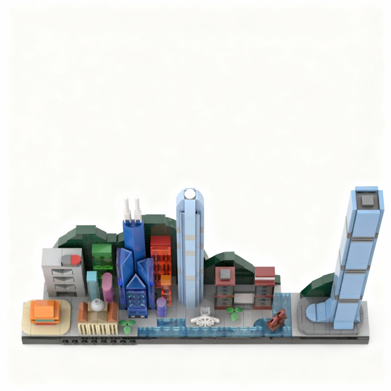 667pcs MOC Hong Kong Skyline M - đánh giá và giá Kids Toys Hong Kong