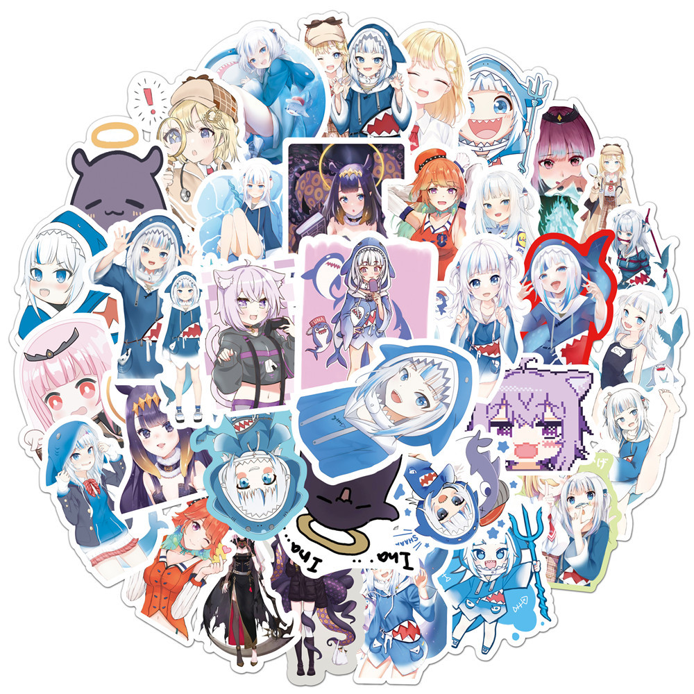 10/50PCS Gawr Gura Stickers Sh - đánh giá và giá Kids Toys Cartoon Images