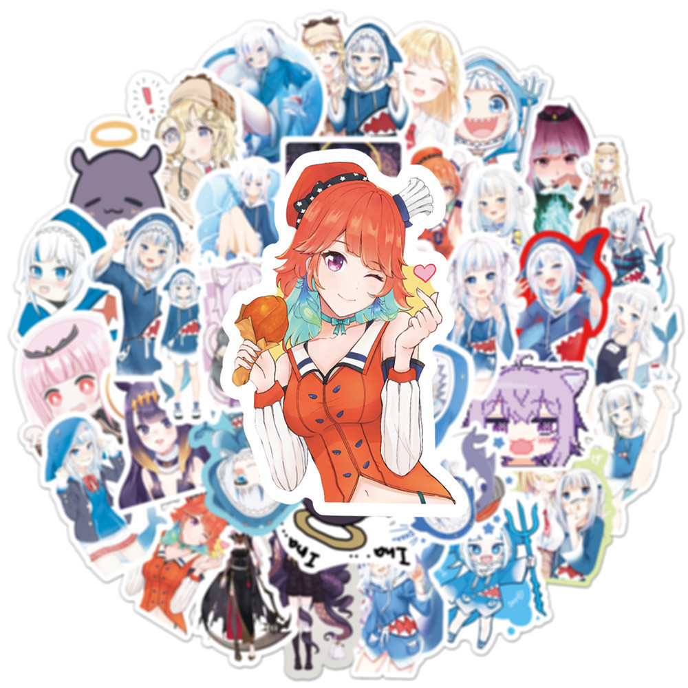 10/50PCS Gawr Gura Stickers Sh - đánh giá và giá Kids Toys Cartoon Images