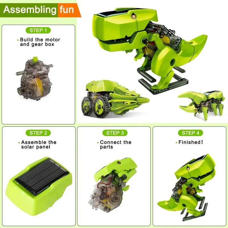 3-in-1 Solar Robot Kit, Dinosa - đánh giá và giá Kids Toys Under $10